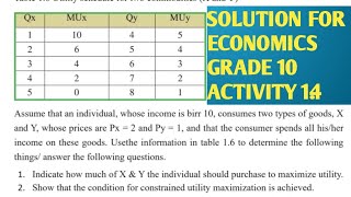 Economics Grade 10 Solution for Activity 14 [upl. by Reneta]