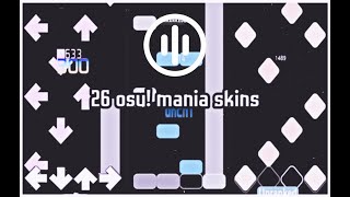 another 26 osu mania skins I recommend arrows bars circles and diamonds [upl. by Bascio265]