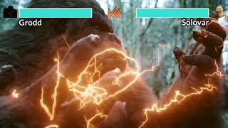 Gorilla Grodd vs Solovar with healthbars [upl. by Ennovehs]