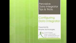 Introduction to Pervasive Data Integrator [upl. by Hannaj94]