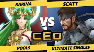 CEO 2019 SSBU  Xit  Karina Palutena Vs MVG  ScAtt Snake Mega Man Smash Ultimate Tournament [upl. by Laurentium585]