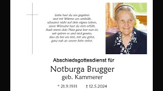 Abschiedsgottesdienst für Notburga Brugger geb Kammerer [upl. by Anul349]