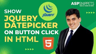 Show jQuery DatePicker on Button click in HTML [upl. by Reivazx]