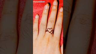 Heart ring Mehedi design ❤️heart hennatattoo mehandi hennaart youtubeshorts [upl. by Yhtommit]