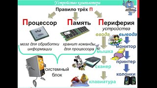 3 класс Устройство компьютера Принцип трёх П Урок №5 [upl. by Akeenat]