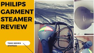 PHILIPS GARMENT STEAMER REVIEW TUTORIAL HANDHELD 7000 SERIES  STH7020 [upl. by Sikes]