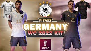 Germany World Cup 2022 Leaked Kit FIFA22 Kit Mod [upl. by Ynohtnakram]