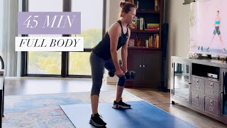 45 MIN FULL BODY STRENGTH Workout With Weights Warm Up amp Cool Down Included [upl. by Sissy]