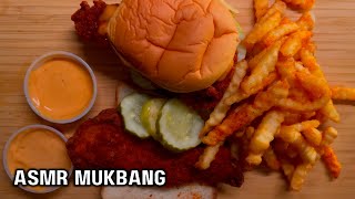 ASMR NASHVILLE HOT CHICKEN SLIDER amp TENDER  HOT SEASONED FRIES MUKBANG EATING SOUNDS [upl. by Triny]