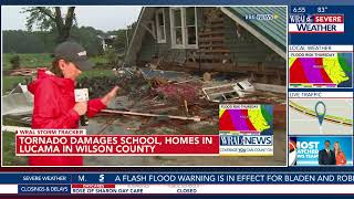 Close Up Look at Wilson County Home Damaged by a Tornado Tropical Storm Debby moving into the area [upl. by Eenafit]