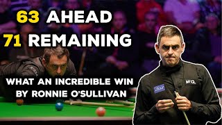 63 ahead 75 remaining  what an incredible win by Ronnie OSullivan  Snooker 2023 [upl. by Link]