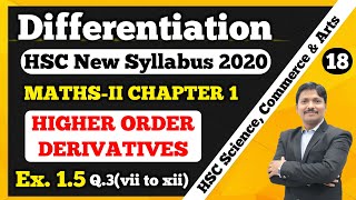 Differentiation Ex15 Part 18 MathsII 12th New Syllabus 2021 Higher Order Derivatives Dinesh Sir [upl. by Socher]