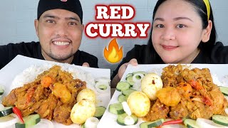 SPICY CHICKEN RED CURRY WITH EGG MUKBANG  RECIPE  INDIAN STYLE BIG BITES  MUKBANG PHILIPPINES [upl. by Elmaleh]