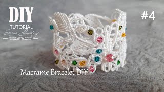 Makramowa bransoletka tutorial 4  Macrame bracelet Tutorial DIY 4  Lacy bracelet DIY [upl. by Htebazle179]