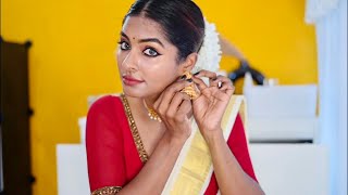 Guruvayur bridal makeuphairstyledraping in 40 minutesAffordable Self bridal lookAsvi Malayalam [upl. by Clere]