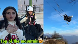 Fariha or saba ko khatarnak ride karwadi mountain ke upper😳  Baku to gabala by road trip😍🇦🇿 [upl. by Yelloh879]