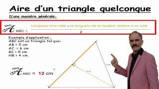 Comment calculer laire dun triangle quelconque en connaissant laire dun triangle rectangle [upl. by Wojak]