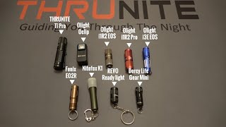 The Brightest Keychain Flashlight Comparison THRUNITE Olight Fenix Nitefox REVO Dorcy [upl. by Ahsieat]