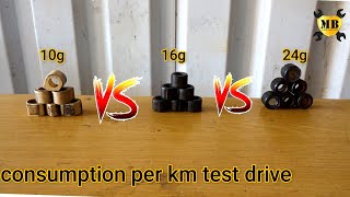 test drive on honda pcx 150 scooter roller 10g vs 16g vs24g petrol consumption per km [upl. by Janith]