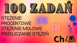 ⚡ 100 zadań ⚡ Stężenie procentowe stężenie molowe przeliczanie stężeń  cz4 zadania 36  45 – 14 [upl. by Novyat]