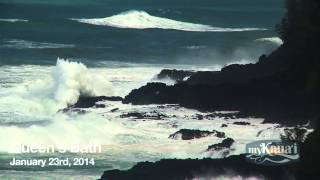 Huge Kauai Swell TowIn Surfing HD January 2014 [upl. by Kronick971]