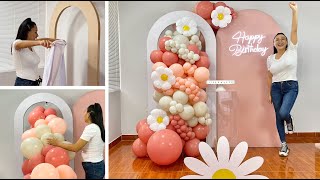 Como hacer un Arco de Globos e instalarlo en un Panel – 🌼Balloon Garland On Backdrop 🌼 [upl. by Rebmat]