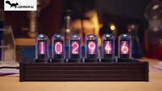 Cool Nixie Tube Clock RGB Creative Tube Clock in Cyberpunk Decor with Mood Lighting [upl. by Einnahpets]