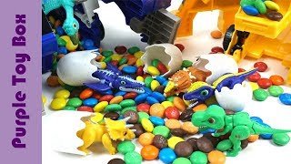 초콜릿 뿜뿜 메가티라노 메가트리케라 공룡메카드 초콜릿 파티 Chocolate Dinosaur Toys [upl. by Aeriela979]