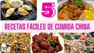 5 RECETAS FÁCILES DE COMIDA CHINA [upl. by Attolrahc]