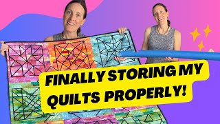 Quilt storage using a pool noodle 💜🩷then I head to the Craft amp Quilt Fair [upl. by Anuait]