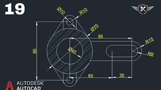 Autocad 2d Practice Drawing 19  AutoCAD tutorial for beginners akd autocad design [upl. by Aisor]