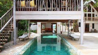 SENSATIONAL three bedroom villa in the Maldives Soneva Fushi full tour [upl. by Elleinnod]