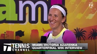 Victoria Azarenka Taking Inspiration From Novak Djokovic  Miami QF [upl. by Erialc]