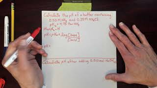 CHEM A106 Chapter 18 determining the pH of a buffer with Henderson Hasselbach equation [upl. by Gratiana]