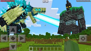 I Found WARDENZILLA vs GOLEM KONG in Minecraft Pocket Edition Kaiju Craft Addon [upl. by Farrica]