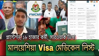 মালয়েশিয়া কলিং ভিসা মেডিকেল লিস্ট Malaysia Calling Visa Madical List 2024  Malaysia Visa Update [upl. by Anilas]