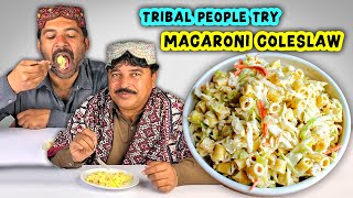 Tribal People Try Macaroni Coleslaw For The First Time [upl. by Naimerej613]