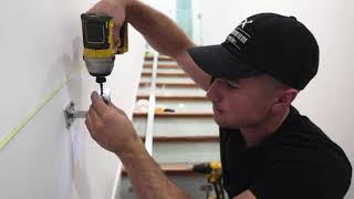 How to install a stainless steel wall mounted stair handrail DIY by Optimum Works [upl. by Iaverne]