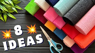 8 IDEAS💥Crepe Paper Decoration Ideas Crepe Paper Flowers DIY Crafts Tutorial [upl. by Revert]