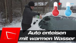 Auto enteisen in Sekunden ohne Chemie und Eiskratzer einfach und schnell mit Wasser oder gefährlich [upl. by Lleder]