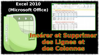 Tuto Insérer et supprimer des lignes et colonnes Excel 2010 [upl. by Reve]