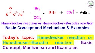 Hundsdicker Reaction or Hunsdiecker–Borodin reaction Basic Concept Mechanism and Examples [upl. by Gaiser263]