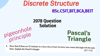 Pigeonhole principle amp Pascals Triangle DiscreteStructure NepaliLanguage [upl. by Eednac]