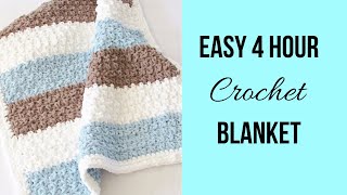 4 Hour Crochet Blanket Beginner Friendly [upl. by Cedell979]