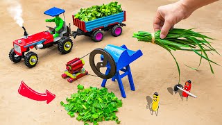 Diy mini chaff cutter machine part 2  mini tractor video farming sunfarming7533 [upl. by Amhsirak]