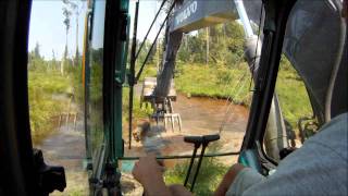 Excavator Busting Beaver Dams [upl. by Estella]