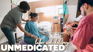 UNMEDICATED LABOR amp DELIVERY VLOG NO EPIDURAL [upl. by Nwahsauq]