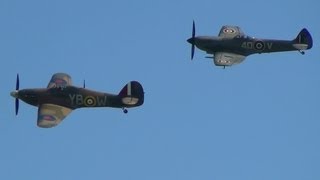 BBMF Spitfire and Hurricane at East Kirkby 26th August 2013 [upl. by Clarisa]