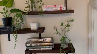 Rustic Wall Mount Floating Shelves amazonfurniture [upl. by Kennet]