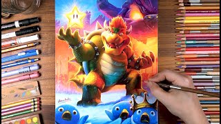 Drawing Bowser Koopa with Penguin King  drawholic [upl. by Blanc]